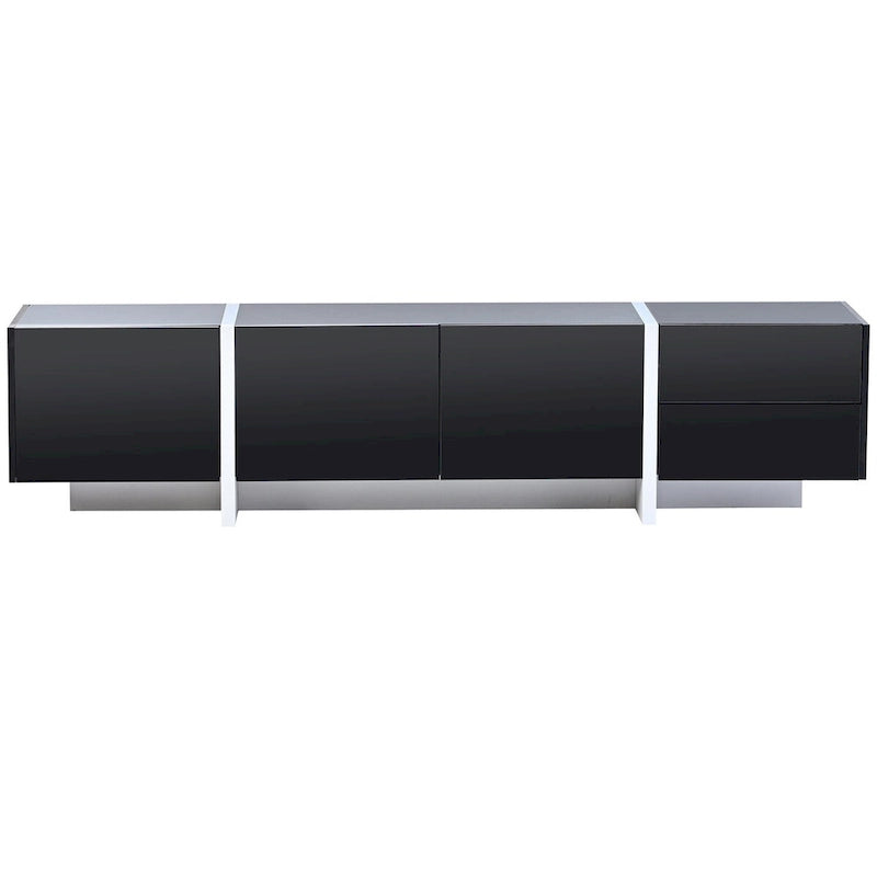 TV-Schrank im modernem Rechteckdesign, Weiß & Schwarz – 74,8 B x 13,7 T x 17,7 H
