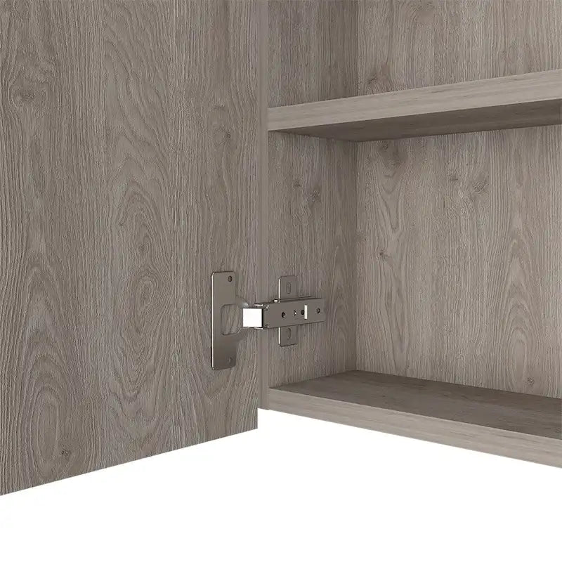 Spiegelschrank mit drei internen Regalböden, einer Tür, zwei externen Regalböden, schwarzer Wenge-Finish