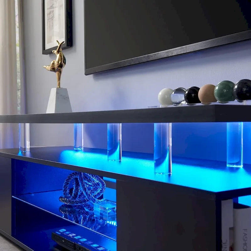 Center Media Aufbewahrungskonsole mit großem Seitenschrank für das Wohnzimmer – 63,00L * 16B * 21H