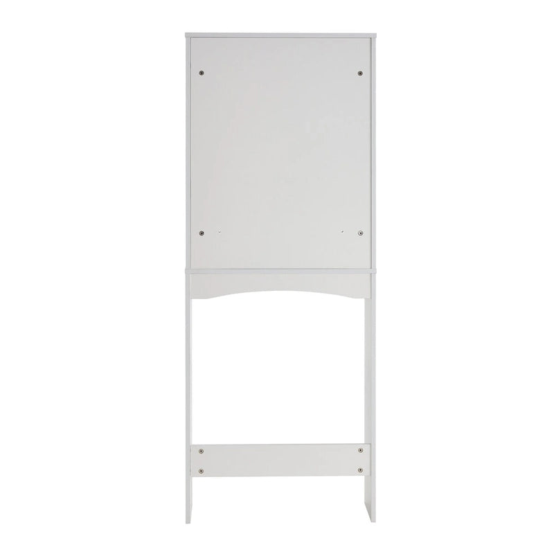Weißer WC-Regalschrank mit Ablagen