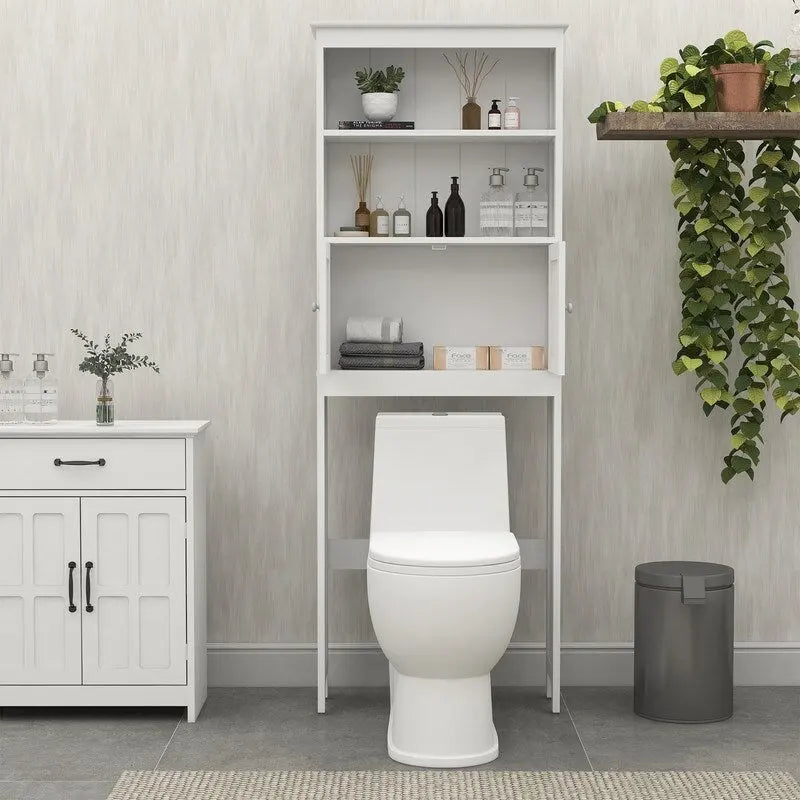 Toilettenschrank mit 2 Türen, Holzaufbewahrungsschrank