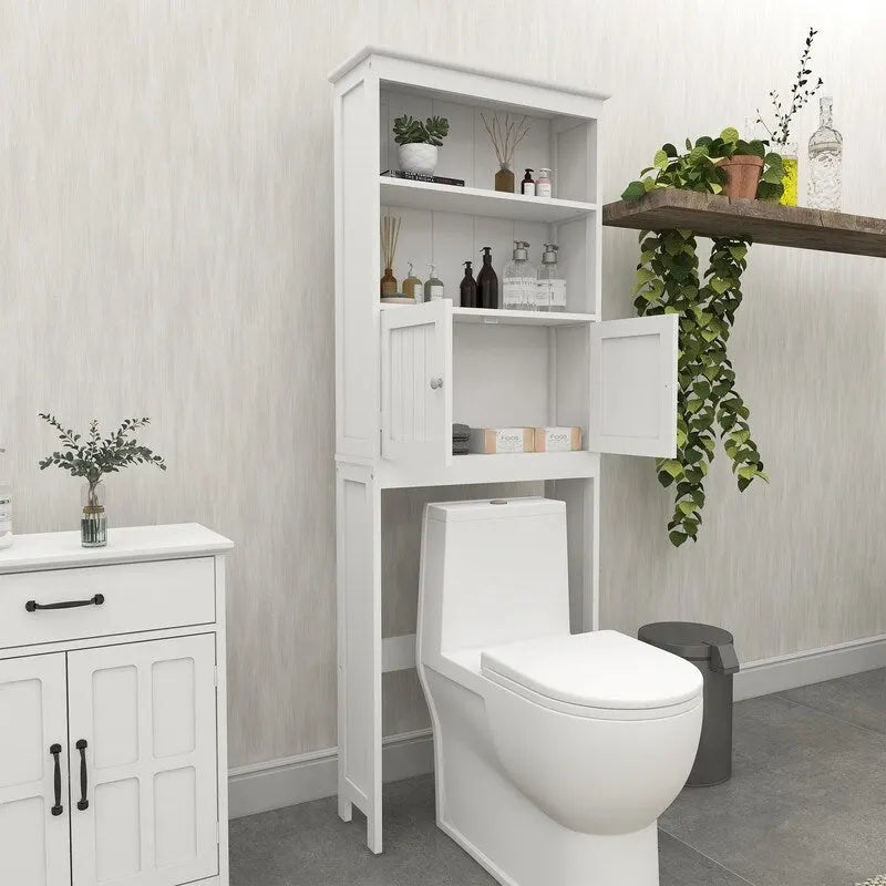 Toilettenschrank mit 2 Türen, Holzaufbewahrungsschrank