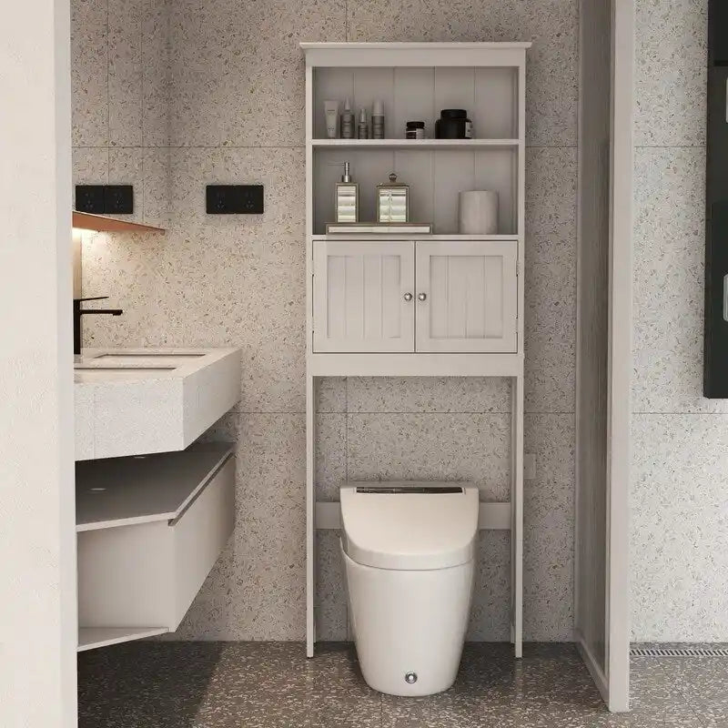 Toilettenschrank mit 2 Türen, Holzaufbewahrungsschrank