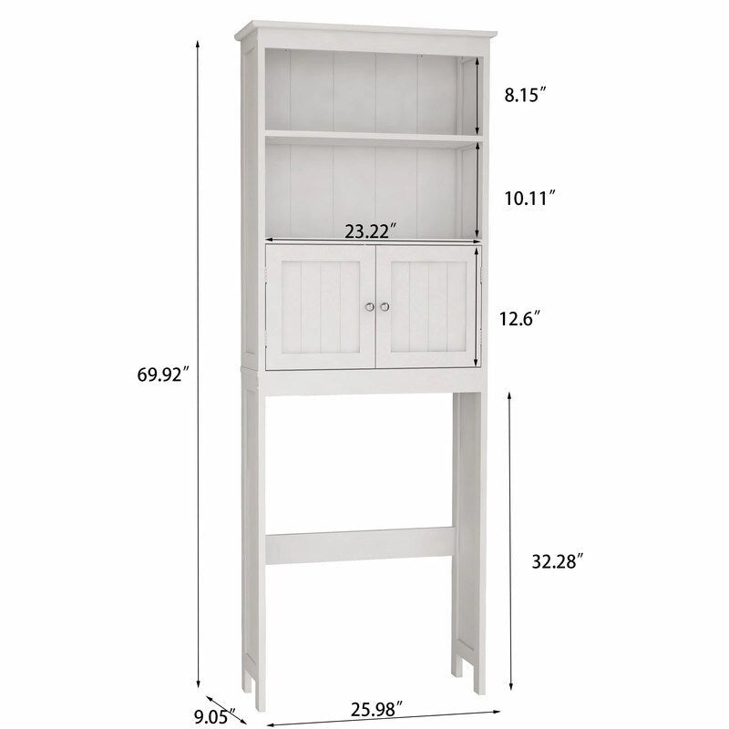 Toilettenschrank mit 2 Türen, Holzaufbewahrungsschrank