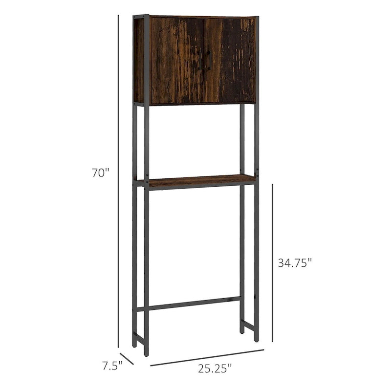 Industrieller Toilettenschrank mit Doppeltür und verstellbarem Regal