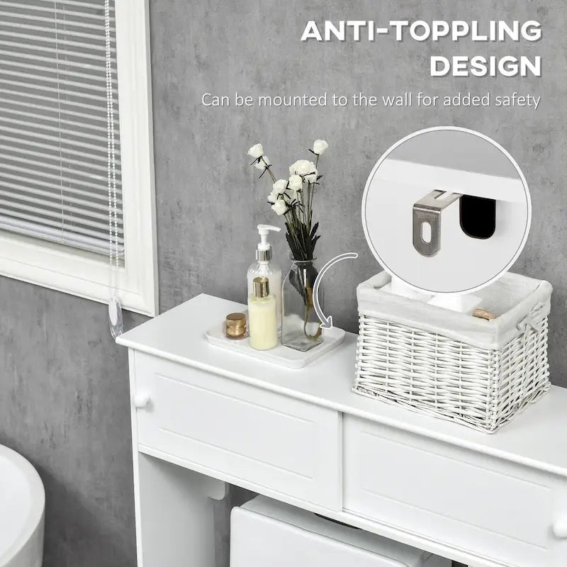 Badezimmerschrank über der Toilette mit verstellbaren Einlegeböden