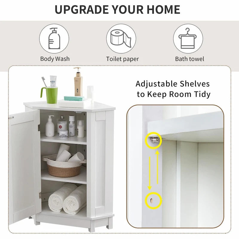 Eckbadezimmerschrank mit verstellbarem Regal