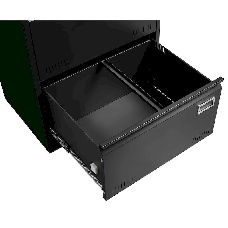 Aktenschrank Querrollladenschrank 3 Schubladen, Abschließbarer Metallaktenschrank Drei Schubladen, Büroschrank mit abschließbaren Schubladen