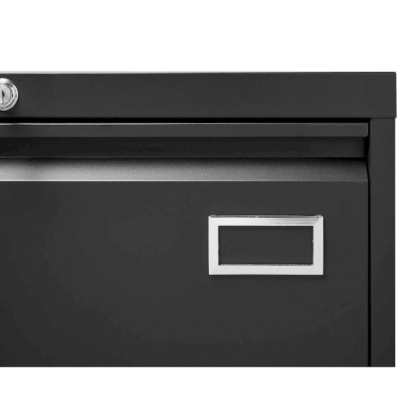 Aktenschrank Querrollladenschrank 3 Schubladen, Abschließbarer Metallaktenschrank Drei Schubladen, Büroschrank mit abschließbaren Schubladen