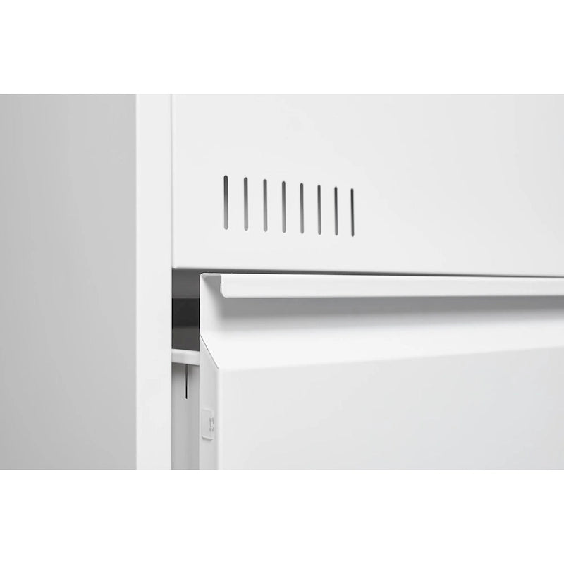 Aktenschrank Querrollladenschrank 3 Schubladen, Abschließbarer Metallaktenschrank Drei Schubladen, Büroschrank mit abschließbaren Schubladen