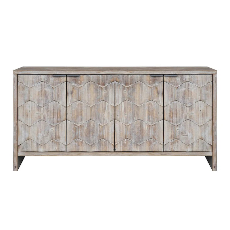 Bauernhaus-Stil 4-türiges Holz-Sideboard für das Wohnzimmer